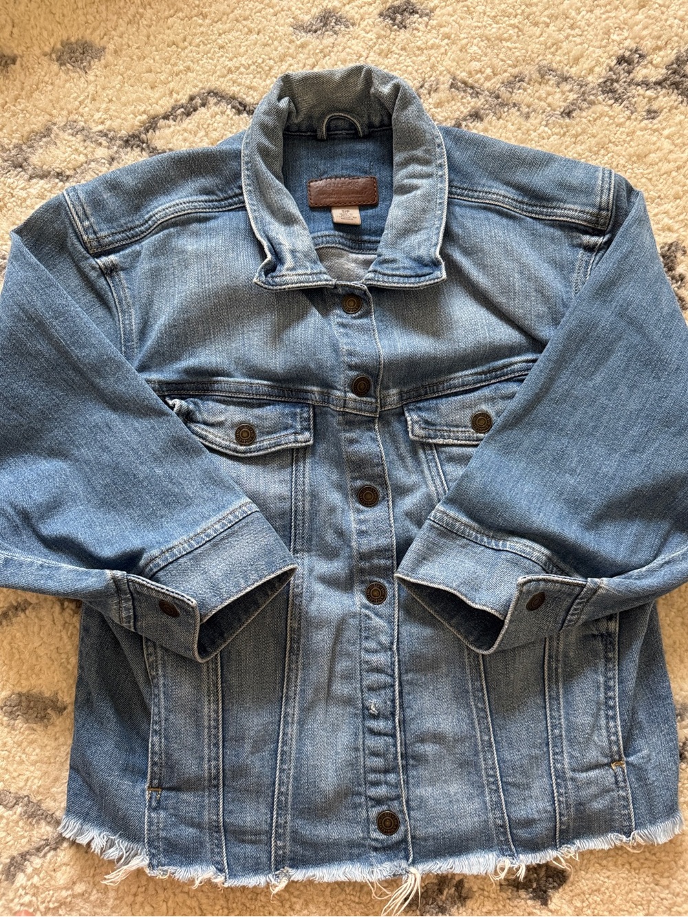 Cropped length Classic Light Blue Denim Jacket - Women